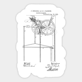 Hoisting Machine Vintage Retro Patent Hand Drawing Funny Novelty Gift Sticker